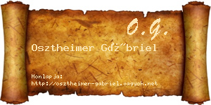 Osztheimer Gábriel névjegykártya